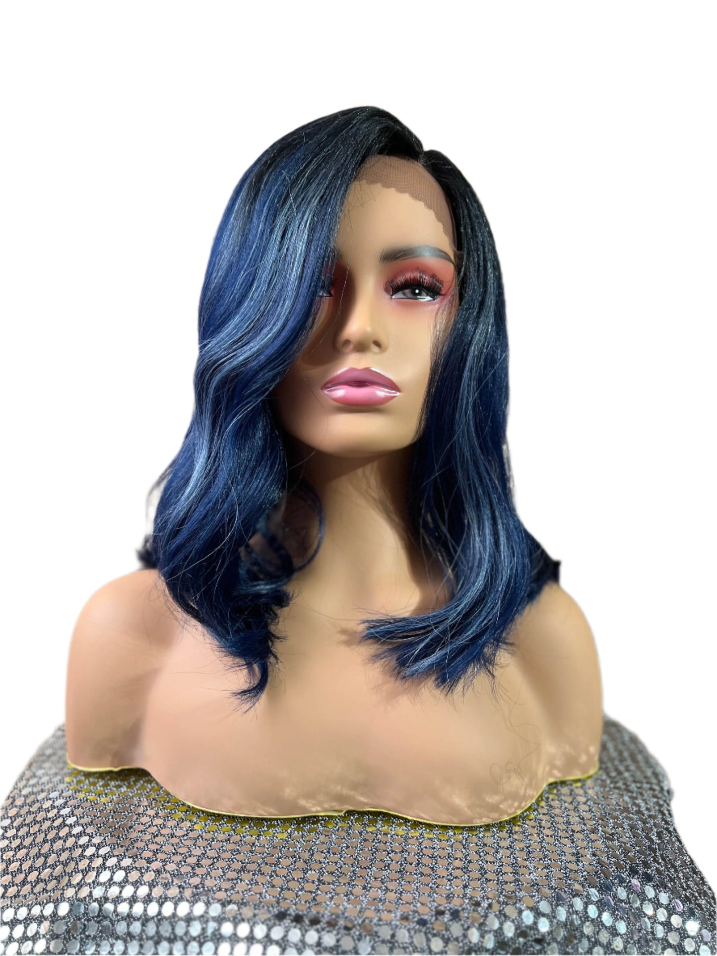 Natasha - Two Tone Black and Blue Lace front Wig