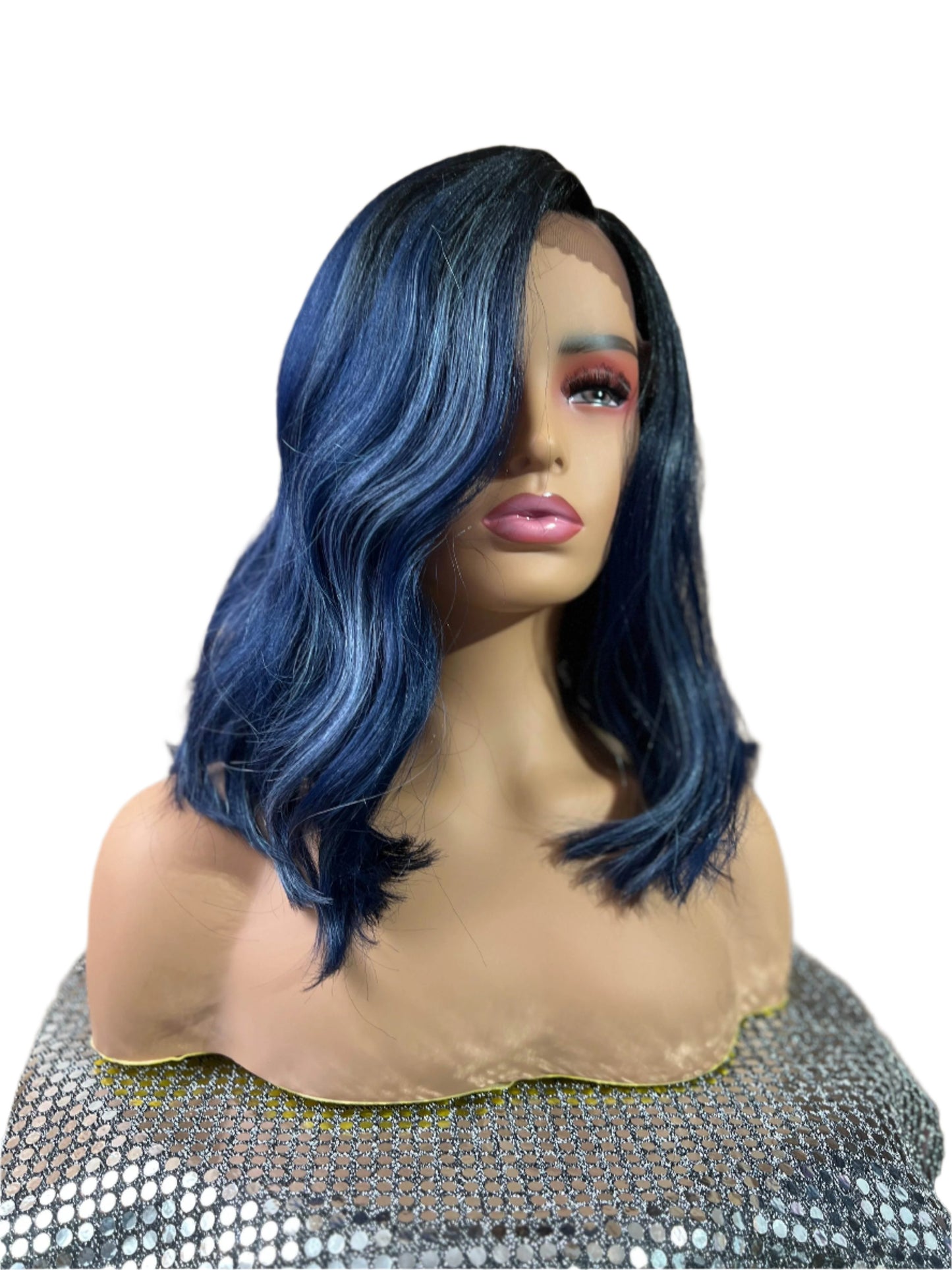 Natasha - Two Tone Black and Blue Lace front Wig