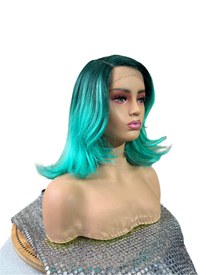 Jade - Synthetic Green Lace front Wig