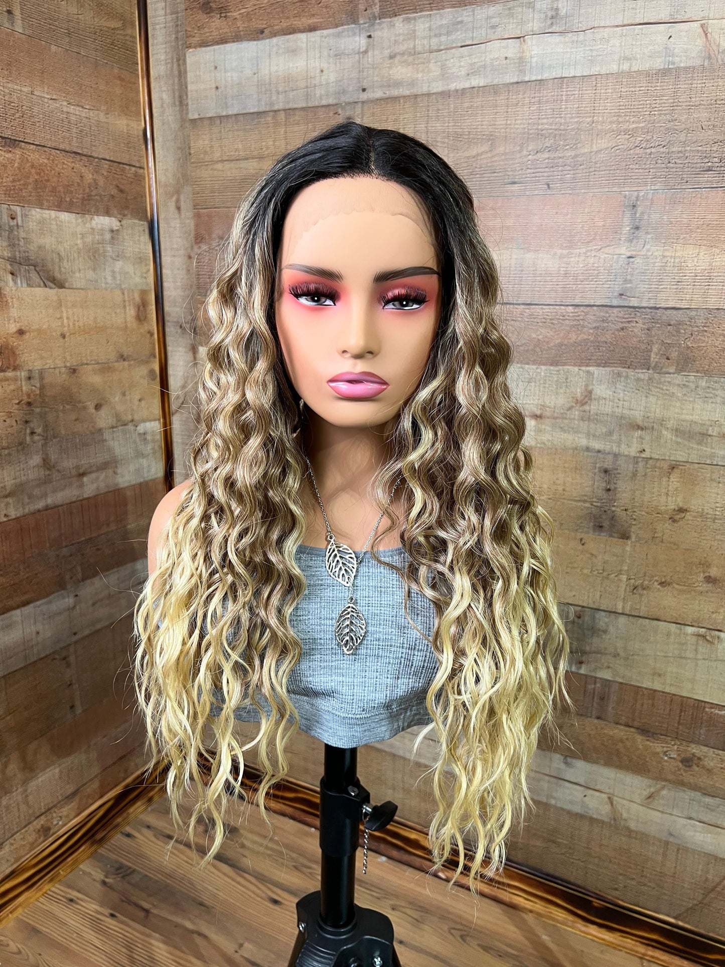 Shawna - Dirty blonde Curly synthetic wig