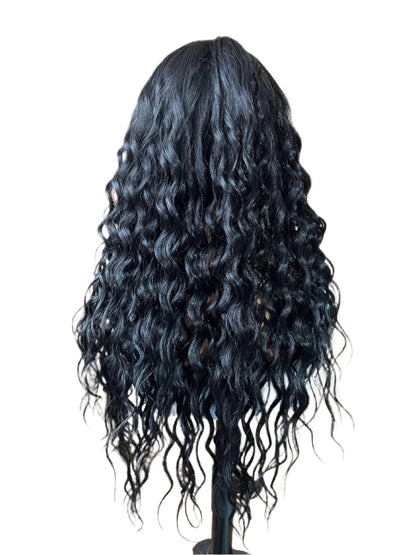 Shawna - 1B/Black lacefront wig black curly wig