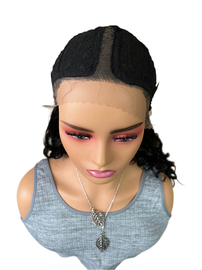 Shawna - 1B/Black lacefront wig black curly wig