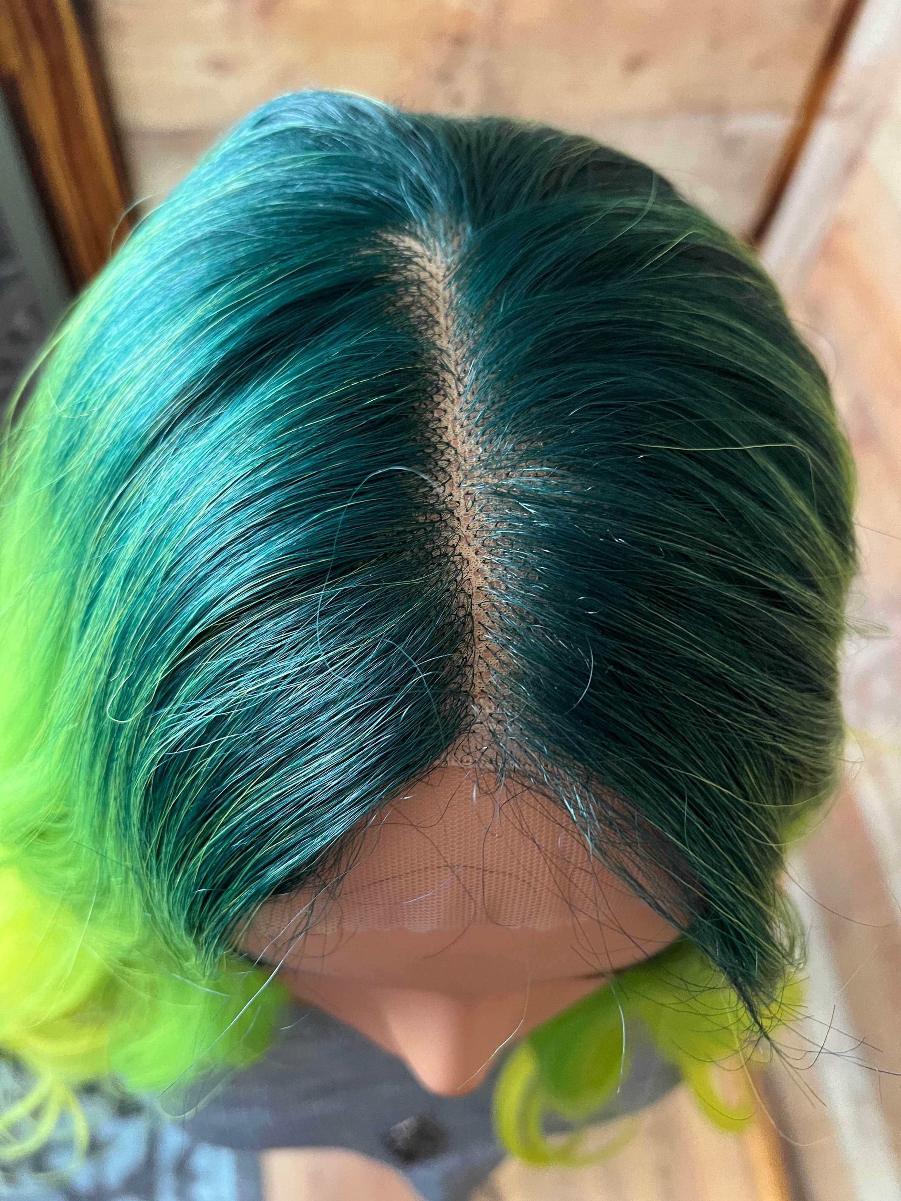 Midori - Ombre green synthetic lace front wig – Lazygirl Approved