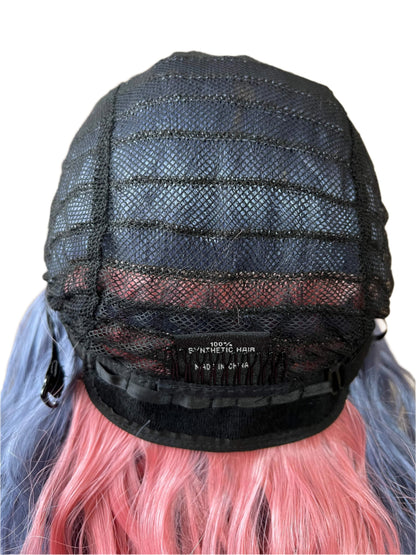 Starr - XLong pink and blue synthetic wig