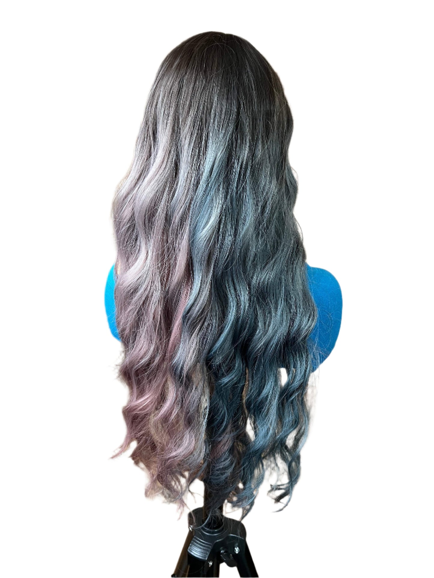 Mariah - 24" Gray Lavender and Blue wig with bangsWigs with BangsLazygirl Approved