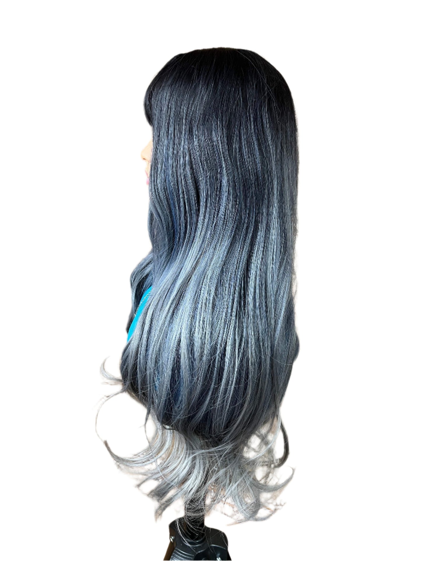 Bonnie - Blue gray synthetic wig with bangsWigs with BangsLazygirl Approved